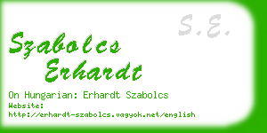 szabolcs erhardt business card